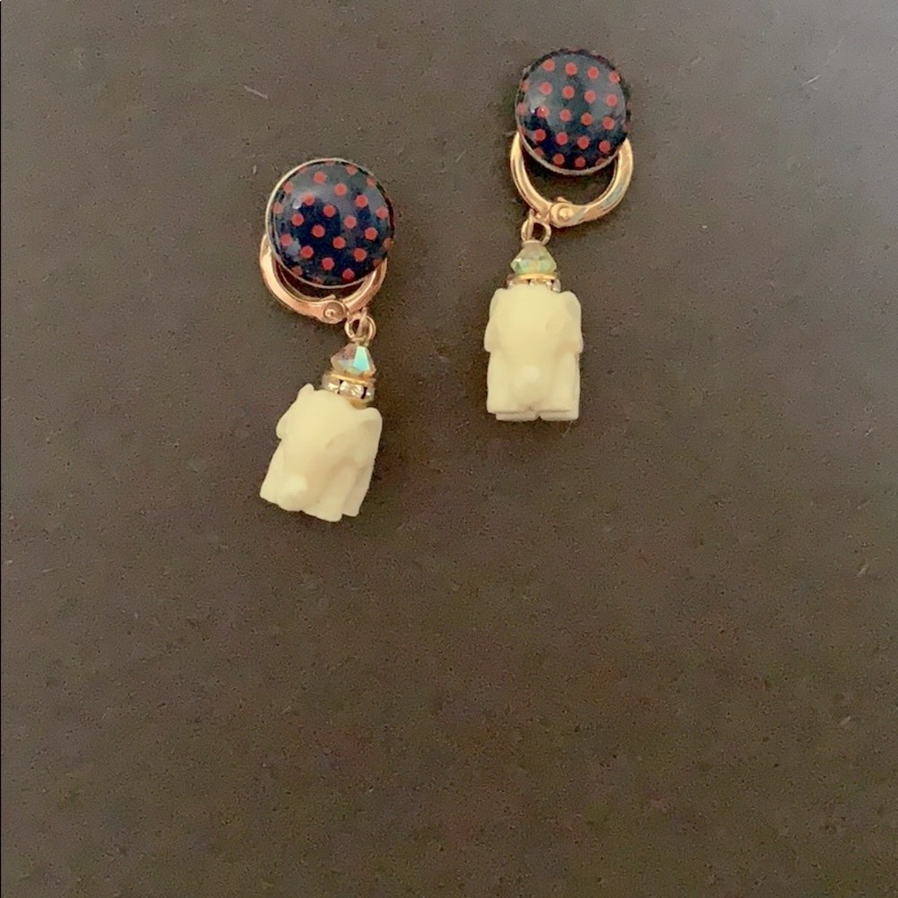 Elephant Hoop Earrings White!